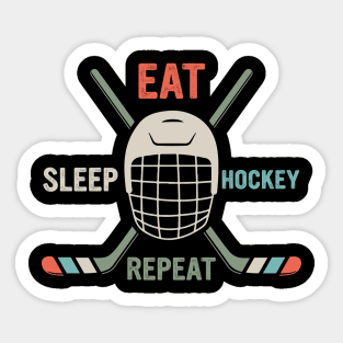 Eat Sleep Hockey Repeat Kids Adult Ice Hockey Gift For Men Women Sticker